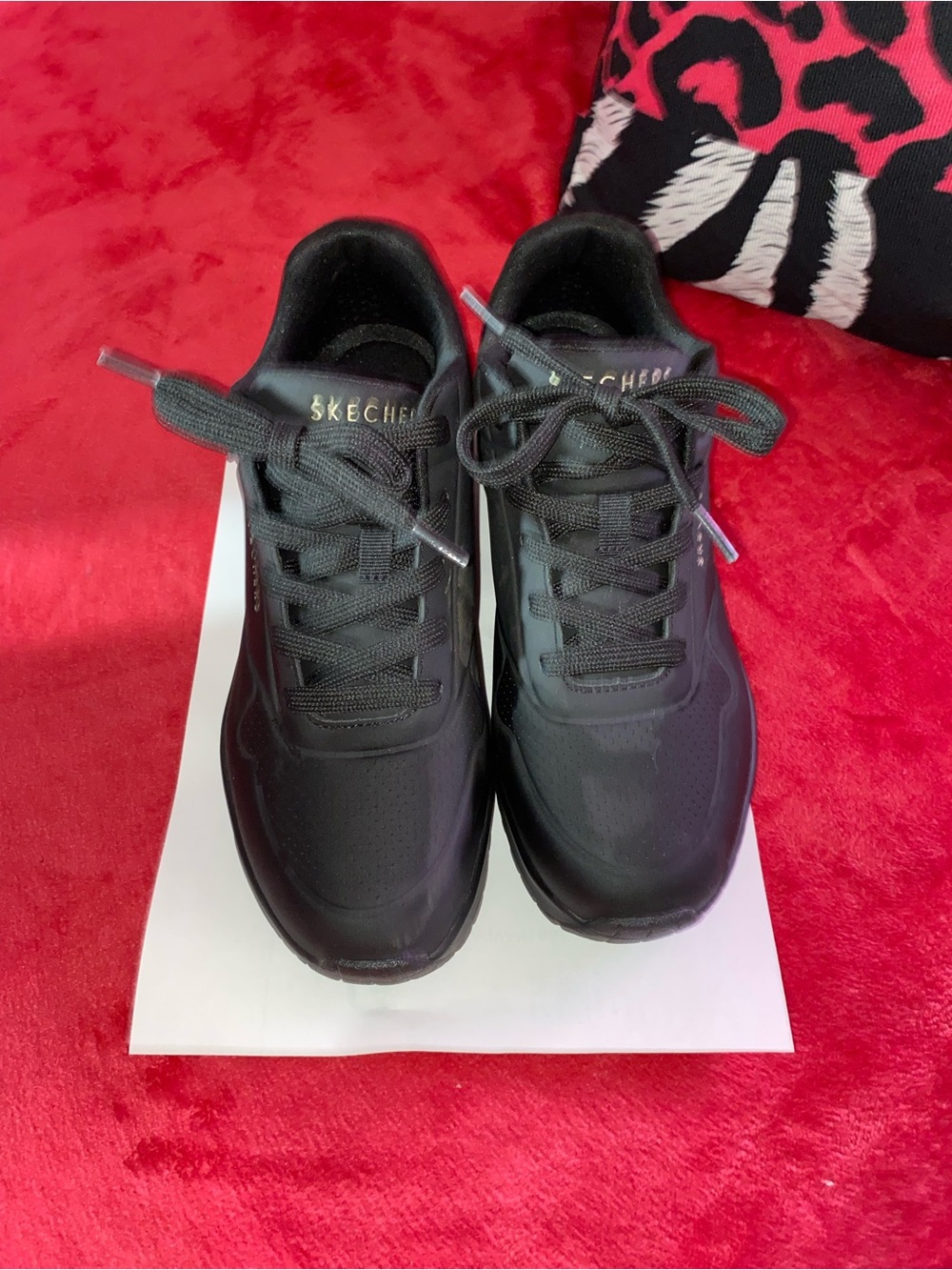 Skechers Men's All-Black Athletic Lace-Up Sneakers